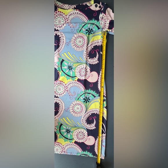 Talbots Jersey Paisley Shift Dress Size P. 3/4 Sleeve Boat Neck    SKU 11 - Picture 9 of 12